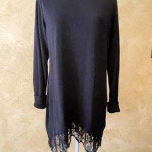 LOGO Cotton Cashmere Sweater with Lace Trim